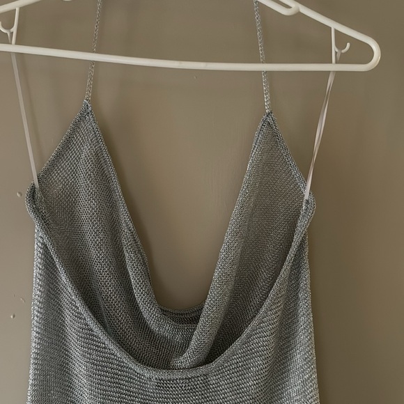 Zara Tunic Mini Dress Silver
Openwork Knit Halter Backless...🌼🌼 - Picture 7 of 14